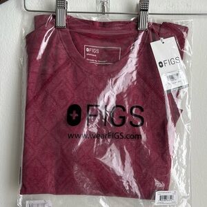 Deep cranberry Figs fair isle salta underscrub